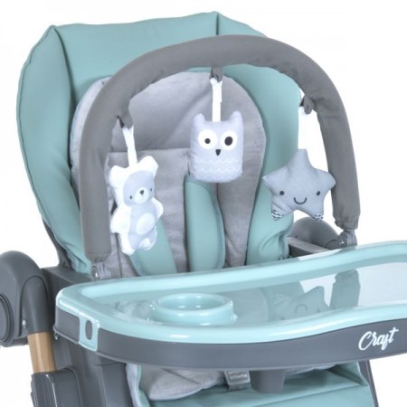 Стульчик ME 1115-W CRAFT Mint для кормления, 5-точ.ремни, матрас, 2 колеса, кож., мятный Стульчик ME 1115-W CRAFT Mint для кормления, 5-точ.ремни, матрас, 2 колеса, кож., мятный