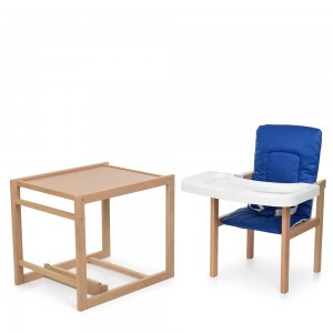 Детский деревянный стульчик-трансформер для кормления Bambi R1, синий