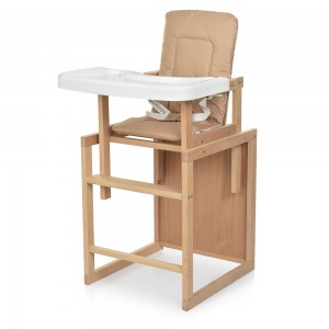 Детский деревянный стульчик-трансформер для кормления Bambi R5, бежевый