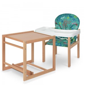 Детский деревянный стульчик-трансформер для кормления Bambi RH-3, зеленый
