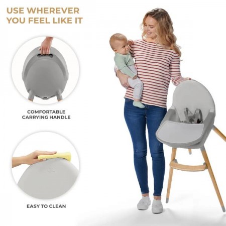 Стульчик для кормления 2 в 1 Kinderkraft Fini 2 серый KHFINI02GRY0000 Стульчик для кормления 2 в 1 Kinderkraft Fini 2 серый KHFINI02GRY0000