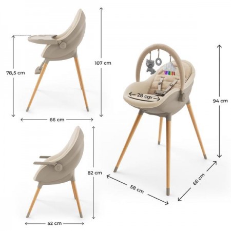 Стульчик для кормления 2 в 1 Kinderkraft Fini Up Beige KHFINIUPBEG0000 Стульчик для кормления 2 в 1 Kinderkraft Fini Up Beige KHFINIUPBEG0000