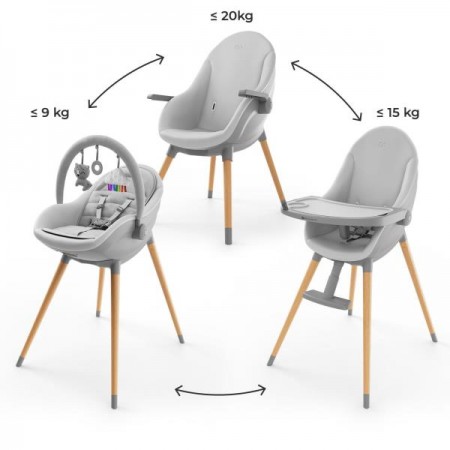 Стульчик для кормления 2 в 1 Kinderkraft Fini Up Grey KHFINIUPGRY0000
