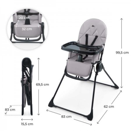 Стільчик для годування Kinderkraft Binci Grey KHBINC00GRY0000 Стільчик для годування Kinderkraft Binci Grey KHBINC00GRY0000