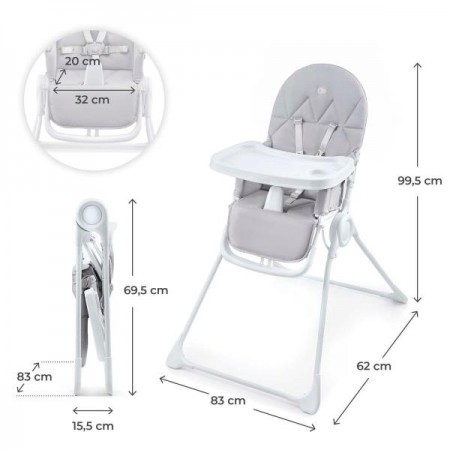 Стільчик для годування Kinderkraft Binci Light Grey KHBINC00LGR0000 Стільчик для годування Kinderkraft Binci Light Grey KHBINC00LGR0000
