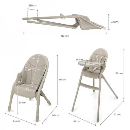 Стільчик для годування Kinderkraft Dinnly Beige KHDINN00BEG0000 Стільчик для годування Kinderkraft Dinnly Beige KHDINN00BEG0000
