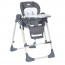 Стульчик-качели ME 1087-G SWAN Dark Gray 2в1, дуга з 3 іграшками, матрац, 5-точ. ремені, 4 колеса, екошкіра, сірий пласт., темн-сірий