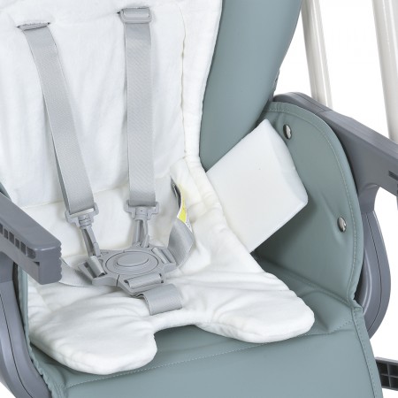 Стульчик-качели ME 1087-G SWAN Pale Green 2в1, дуга с 3 грушками, матрас, 5-точ.ремни, 4колеса, экокож, сер.пласт., зелен. Стульчик-качели ME 1087-G SWAN Pale Green 2в1, дуга с 3 грушками, матрас, 5-точ.ремни, 4колеса, экокож, сер.пласт., зелен.