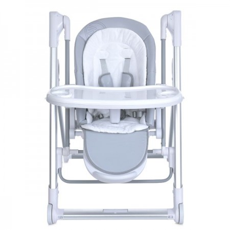 Стульчик-качели ME 1102 DEBUT Gentle Gray р/к,ел.прив.,для годув, 5точ.рем.,тайм,муз., св.сірий