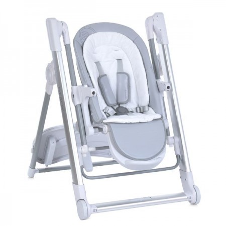 Стульчик-качели ME 1102 DEBUT Gentle Gray р/к,ел.прив.,для годув, 5точ.рем.,тайм,муз., св.сірий