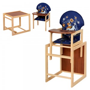 Дитячий дерев'яний стільчик-трансформер для годування М V-010-24-6 Собака, синій