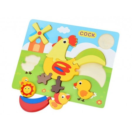 Деревянная игрушка пазлы, 22,5×18 см, микс видов (цена за 1 шт) MD 1355
