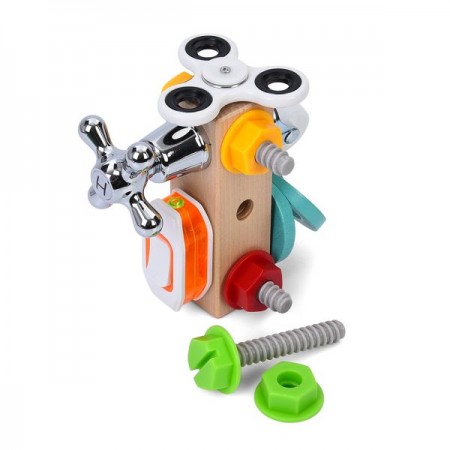 Деревянный бизикуб BabyToys MD 0757 с подвижными деталями