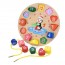 Деревянные часы-вкладыш BabyToys с цифрами и шнуровкой