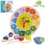 Дерев'яний годинник-вкладиш BabyToys зі шнурівкою