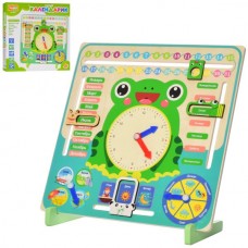 Деревянная игрушка Часы MD 2852 30-30,5-14см, на подставке, календарь, дни недели, времена года, время суток, погода, рус, в кор-ке Деревянная игрушка Часы MD 2852 30-30,5-14см, на подставке, календарь, дни недели, времена года, время суток, погода, рус, в кор-ке