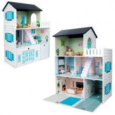 Деревянная игрушка Домик MD 0748 60,8-29,5-в80см, 3 этажа, мебель, в кор-ке, 65-34,5-20,5см