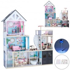 Деревянный кукольный домик BabyToys MD 0785 со светом