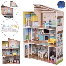 Деревянный кукольный домик BabyToys MD 0787 со светом