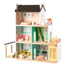 Кукольный домик BabyToys MD 0793, деревянный, 3 этажа со светом Кукольный домик BabyToys MD 0793, деревянный, 3 этажа со светом