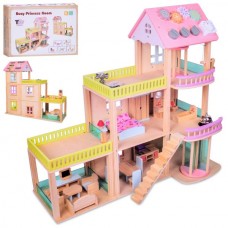 Деревянная игрушка домик MD 0841 3 этажа, мебель, звонок, шестерни, замки, в кор-ке Деревянная игрушка домик MD 0841 3 этажа, мебель, звонок, шестерни, замки, в кор-ке