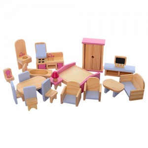 Деревянная игрушка Домик MD 1068 для куклы, 55х37х53 см, мебель