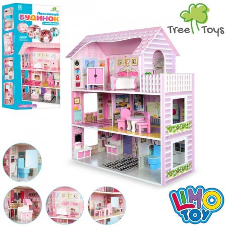 Кукольный домик BabyToys MD 1204 деревянный 3-этажный с мебелью Кукольный домик BabyToys MD 1204 деревянный 3-этажный с мебелью
