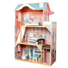Деревянная игрушка Домик MD 1429 82-33-в121см, 3 этажа, мебель, в кор-ке, 87-40-25см