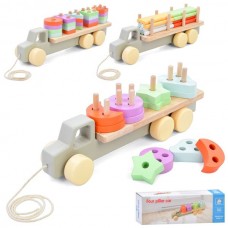 Деревянная каталка BabyToys Геометрика MD 0837 на шнуре Деревянная каталка BabyToys Геометрика MD 0837 на шнуре