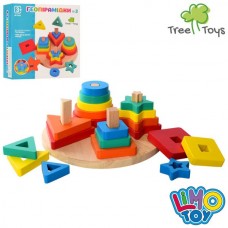 Деревянная игрушка Геометрика MD 2630 фигуры 20шт, в кор-ке