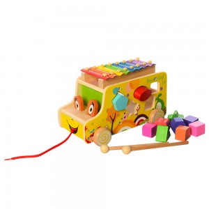 Деревянная игрушка Игра MD 1173 машинка, каталка, ксилофон, сортер