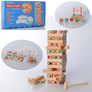 Деревянная игрушка Игра MD 1571 Башня, молоточек, карточки