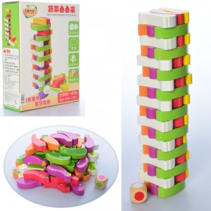 Деревянная игрушка Игра MD 2145 башня, блоки-овощи