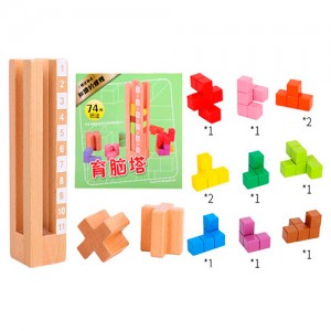 Деревянная игрушка Игра MD 2603 башня, блоки, 74 детали