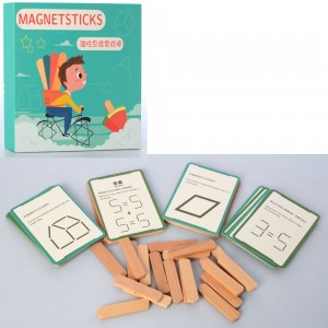 Деревянная игрушка Игра MD 2634 фигурки, магнитные наклейки, карточки, альбом