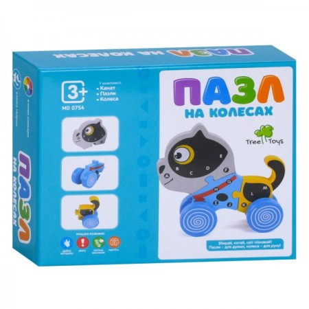 Дерев'яна каталка BabyToys MD 0754 тварина на колесах Дерев'яна каталка BabyToys MD 0754 тварина на колесах