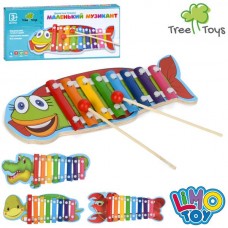 Деревянная игрушка Ксилофон MD 0763 28см, 8 тонов, 2 палочки, 4 вида, в кор-ке, 29-13-9см