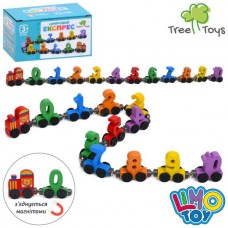 Деревянный паровозик с магнитными цифрами BabyToys MD 0782