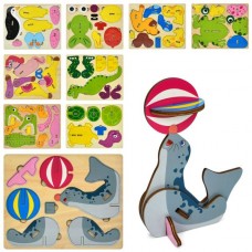 Деревянный 3D пазл BabyToy MD 0373 микс животные транспорт Деревянный 3D пазл BabyToy MD 0373 микс животные транспорт