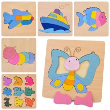 Деревянная игрушка Пазлы MD 0740 микс видов, в пакете, 18-18-0,5см Деревянная игрушка Пазлы MD 0740 микс видов, в пакете, 18-18-0,5см