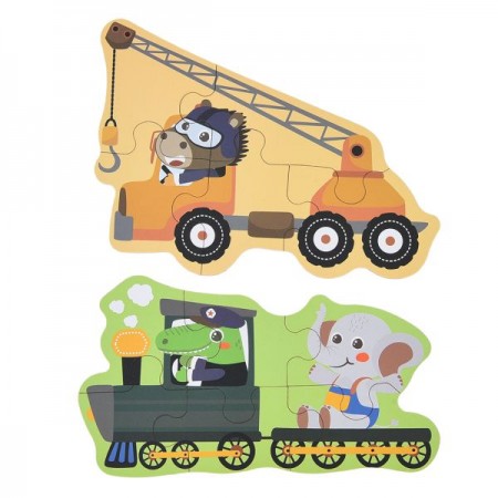 Дерев'яні пазли BabyToys MD 0765 транспорт тварини Дерев'яні пазли BabyToys MD 0765 транспорт тварини