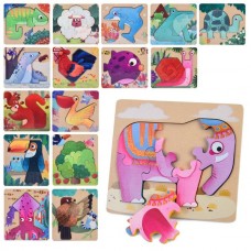 Деревянные пазлы BabyToys MD 0772 животные птицы от 4 деталей