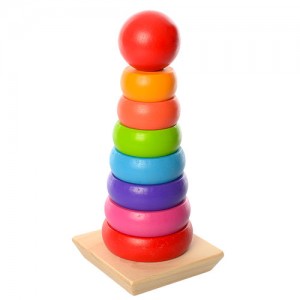 Дерев'яна іграшка Пірамідка MD 1215 20, 5 см, кільця 7шт