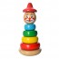 Дерев'яна іграшка Пірамідка MD +1287 клоун 13 см, кільця