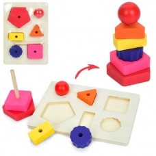 Деревянная пирамидка BabyToys MD 1384 2в1, 6 фигур Деревянная пирамидка BabyToys MD 1384 2в1, 6 фигур