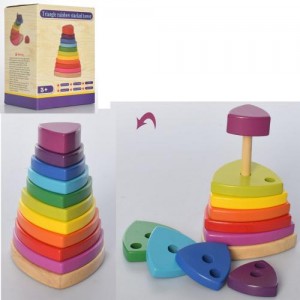 Деревянная игрушка Пирамидка MD 2755 15 см, фигурки