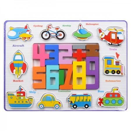 Деревянная рамка-вкладыш BabyToys MD 0783 с цифрами