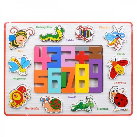 Деревянная рамка-вкладыш BabyToys MD 0783 с цифрами