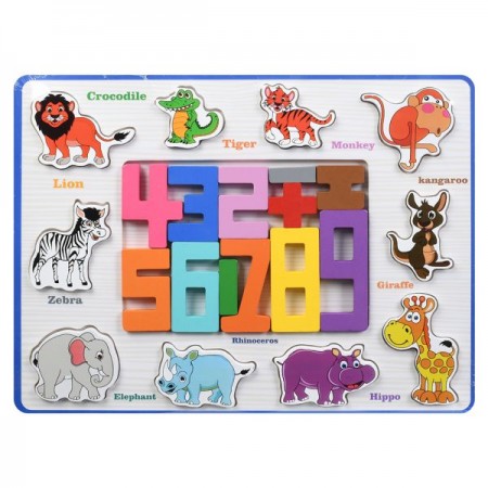 Деревянная рамка-вкладыш BabyToys MD 0783 с цифрами