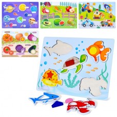 Деревянная рамка-вкладыш BabyToys MD 1989 пазлы микс
